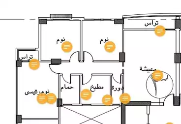 شقه للبيع فيو لاند سكيب في كمبوند الملاحة الجوية  خطواط من التسعين الجنوبي