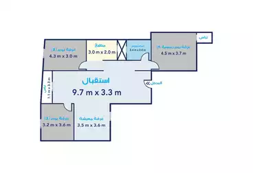 شقق للبيع - 3 غرف - بالدور 12