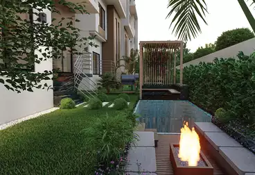 شقة بحديقة للبيع - 1 غرف - بالدور 0