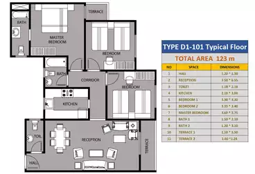 Apartments For sale - 3 rooms - floor 4