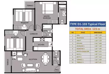 Apartments For sale - 3 rooms - floor 4