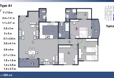 Apartments For sale - 3 rooms - floor 1