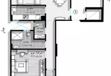 Apartments For sale - 2 rooms - floor 9