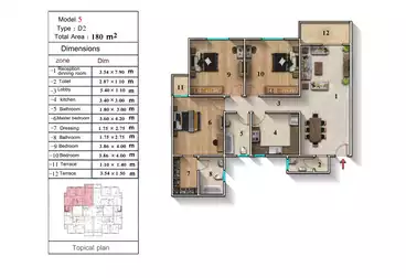 Properties For sale - 3 rooms - floor 2