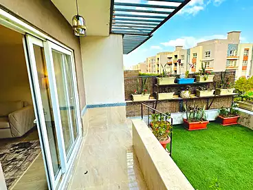 Apartment with Garden For rent in Zayed Regency Compound - Dunes Capital Group, Compounds in Sheikh Zayed, 150 sqm