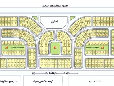 أراضي للبيع في محور جمال عبد الناصر، 6 أكتوبر، 500 متر