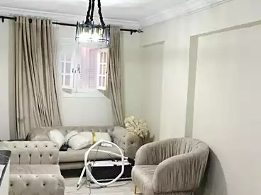 Furnished Apartment For rent in El Gaish Rd, El Mandara, 90 sqm
