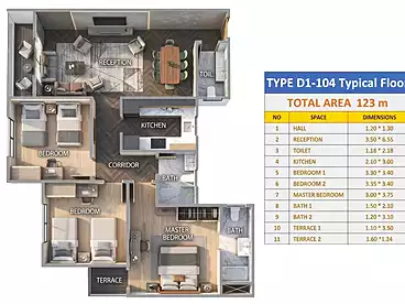 Apartments For sale in Address Home Compound - Arkan, Compounds in Hadayek October, 123 sqm