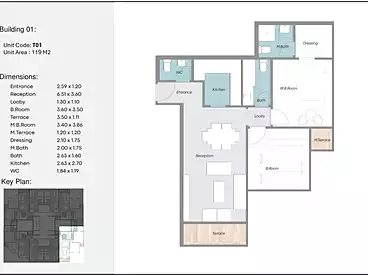 Apartments For sale in Rewaq Residence Compound - Arabian Mark, Compounds in New Cairo, 120 sqm