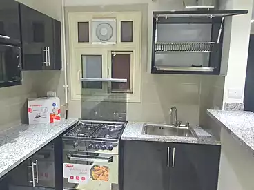 Furnished Apartment For rent in Rawdet Zayed Compound - Al Moez Group, Compounds in Sheikh Zayed, 75 sqm