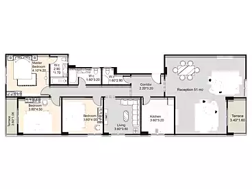 Apartments For sale in Fourth Neighborhood, Bait El Watan, 240 sqm