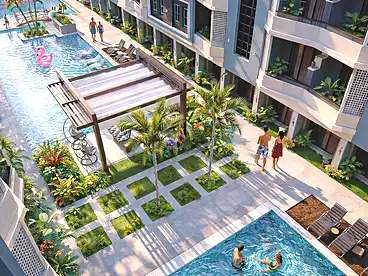 Apartments For sale in Grand Rock Resort - Al Hares, Hurghada Resorts, 40 sqm