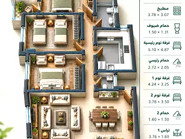 Apartments For sale in Fifth Neighborhood, Bait El Watan, 249 sqm