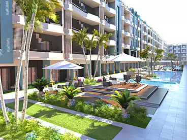Apartments For sale in Grand Rock Resort - Al Hares, Hurghada Resorts, 70 sqm