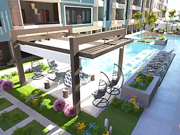 Apartments For sale in Grand Rock Resort - Al Hares, Hurghada Resorts, 37 sqm